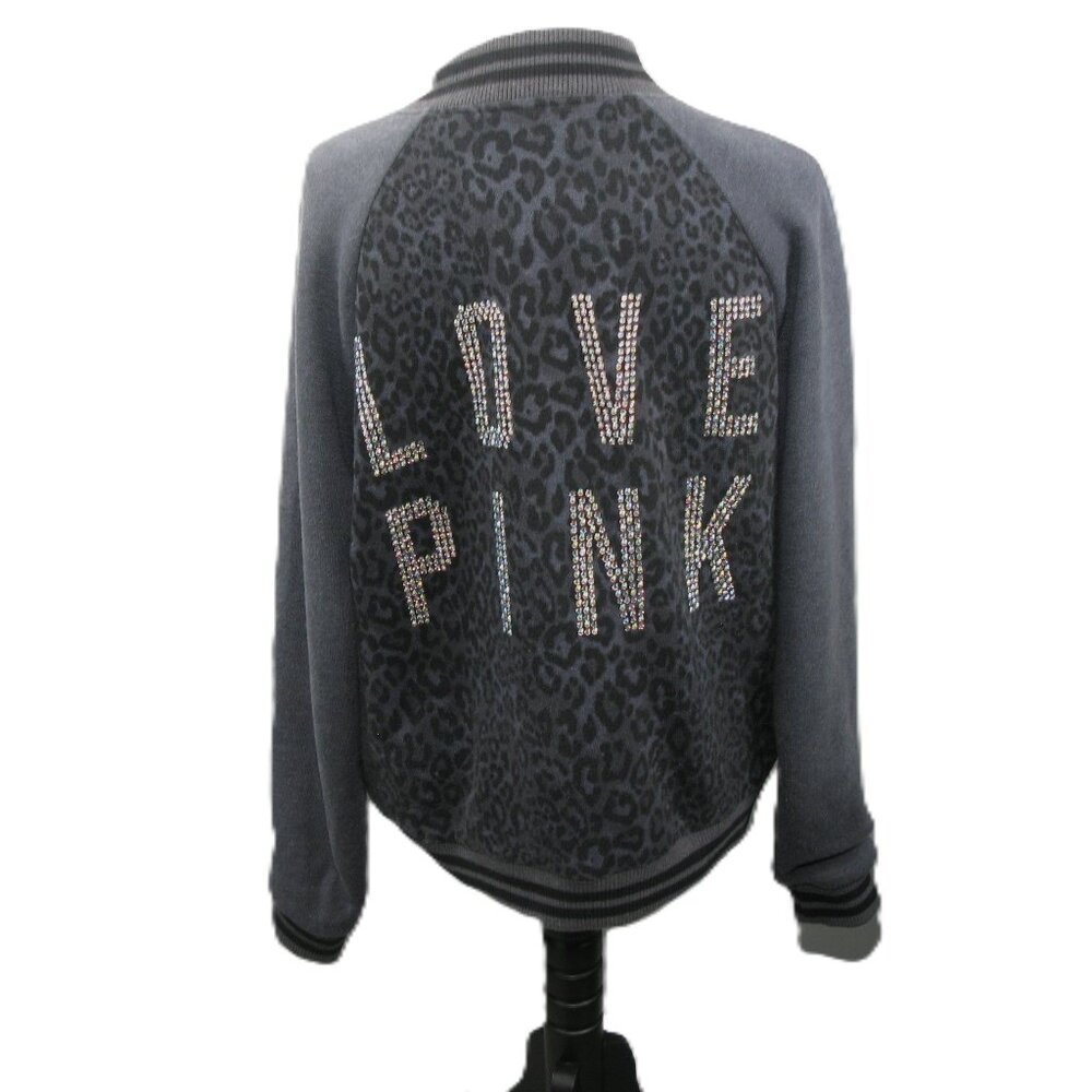 PINK Victoria's Secret Gray Leopard Jacket